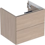 Mueble bajo Geberit serie ONE para lavabo, con dos cajones: Ancho de lavabo=60cm, Encina, Melamina estructura madera